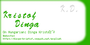 kristof dinga business card